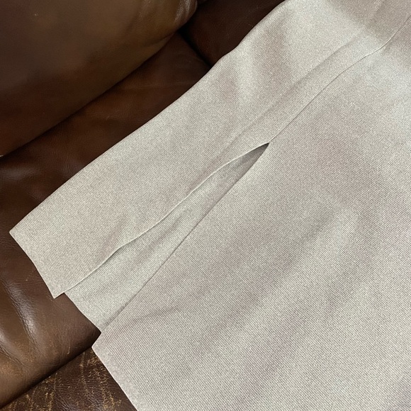 Hanifa Gray Maxi Pencil Skirt with Slit for Work - Picture 4 of 4